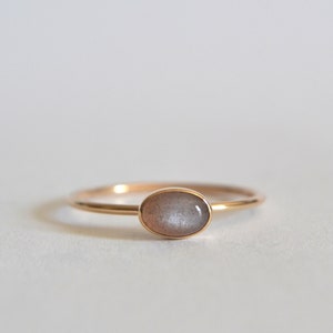 Natural Chocolate Moonstone Ring, Oval Ring, Dainty Ring, Everyday Wear Ring, Minimalist Ring, Gemstone Ring, Unique Jewelry, Gifts For Her