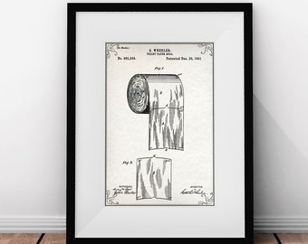 Bathroom Prints  Bathroom Decor  Bathroom Art  Toilet PaperPatent  Patent Prints  Bathroom Pictures  Bathroom Sign, Printable Wall Art