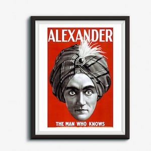 Magician Posters,  Poster Print, Magic Print, Alexander 1920, Magician Art, Advertising Prints, Printable Download, MULTIPLE SIZES