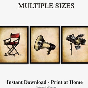 Movie Art Print Set of 3, Movie Posters, Home Theater, Cinema Decor, Movie Gifts,  Spotlight, Movie Set Prints, MULTIPLE SIZES