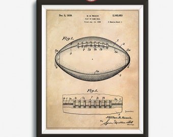 Sports Gift  Football Art  Gifts for Men  Football Patent  Men's Gift  Football Blueprint  Vintage Football, Football Print, INSTANT PRINT