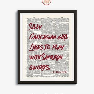Dumme Kaukasierin Film Zitat Wörterbuch Kunst Tarantino Zitat Druckbare Wandkunst Filmzitate Filmposter, Heimkino
