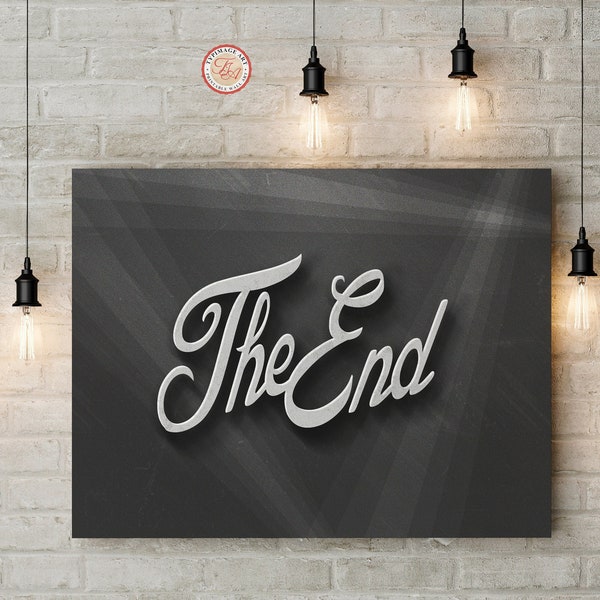 The End  Movie Title  Cinema Decor  Home Theater Decor  Film Noir  Classic Movie  Gallery Wall, Multiple Printable Sizes, Print at Home