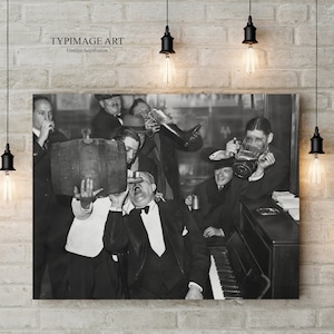 Prohibition photo, impression d&#39;art mural de bar, photo rétro en noir et blanc, art d&#39;interdiction de bar à la maison, photo vintage noir et blanc