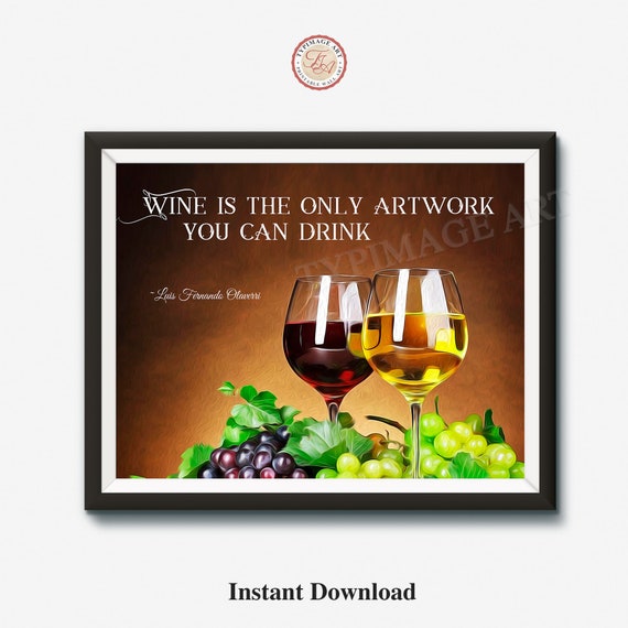 Wine Gifts Wine Art Fine Art Kitchen Decor Grapes Bar Etsy
