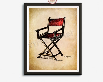 Hollywood Wall Art  Cinema Decor  Movie Art Print  Director Chair  Movie Posters  Home Theater  Movie Lover, INSTANT DOWNLOAD
