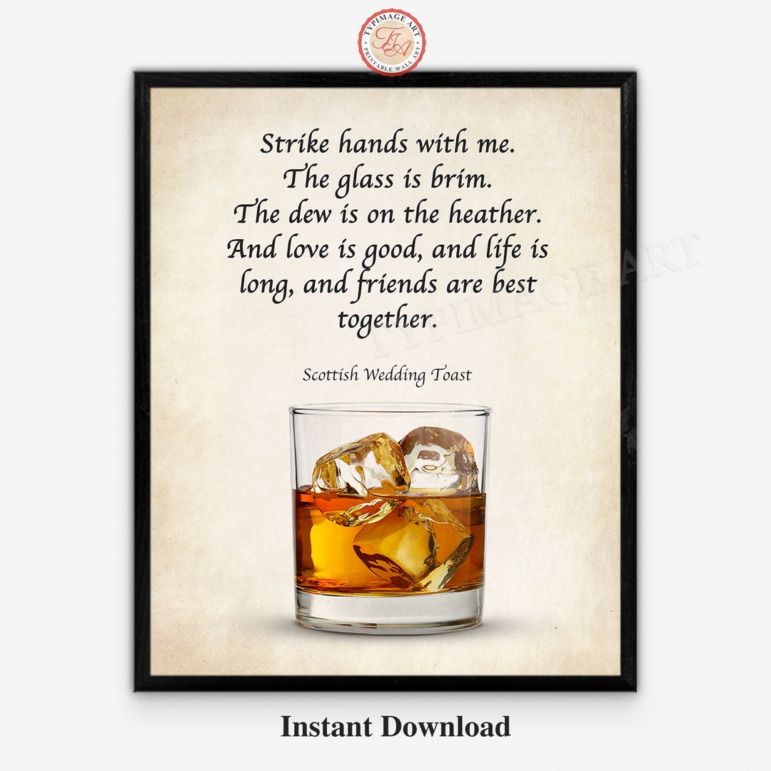 Scottish Wedding Toast Strike Hands With Me Bachelor Party Engagement