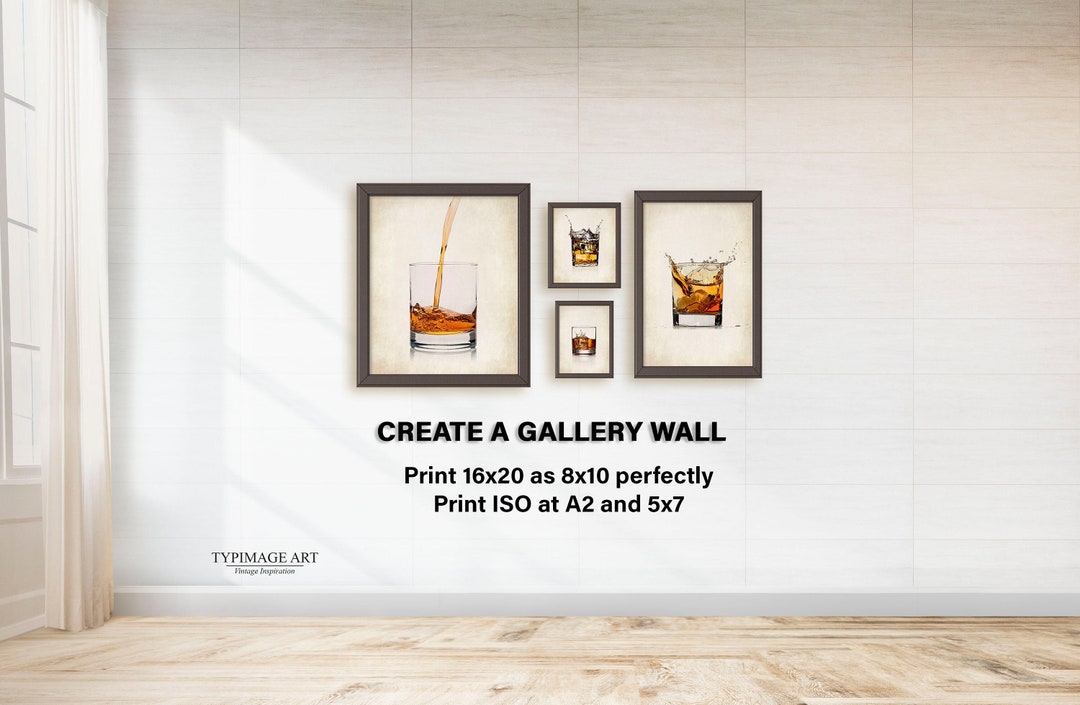Gallery Wall Art for Home Bar Decor Whiskey Lovers Gift Set of Etsy