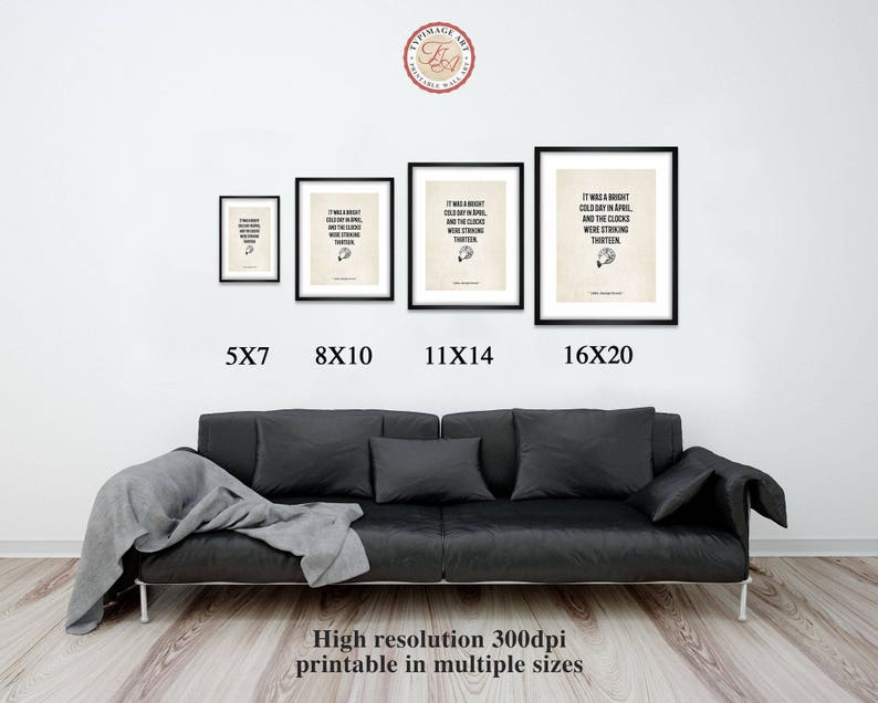 Orwell 1984 Clocks Were Striking 13 Vintage Style Etsy