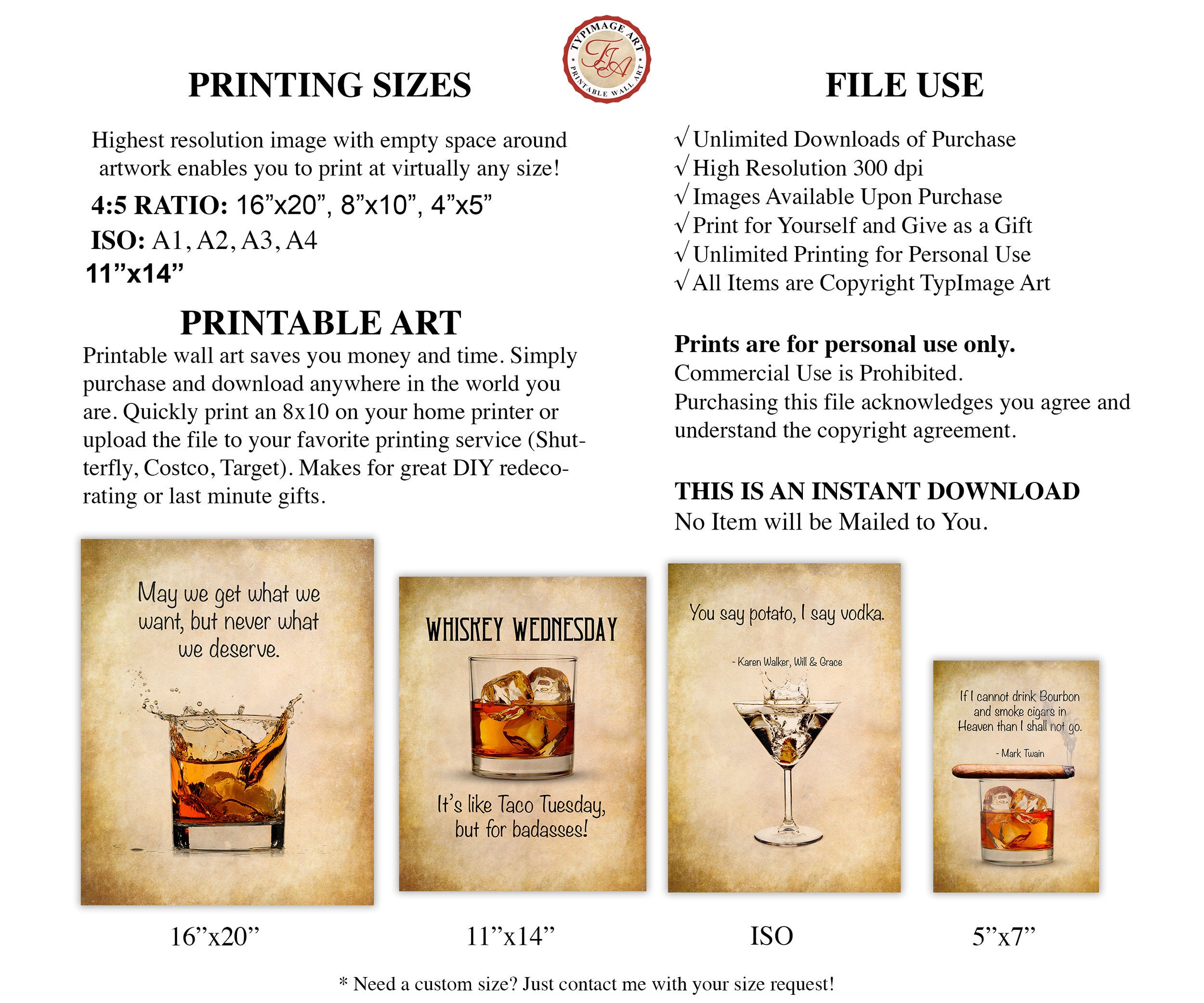 Friendship Toast Whiskey Prints With Quotes Drinking Toast Etsy