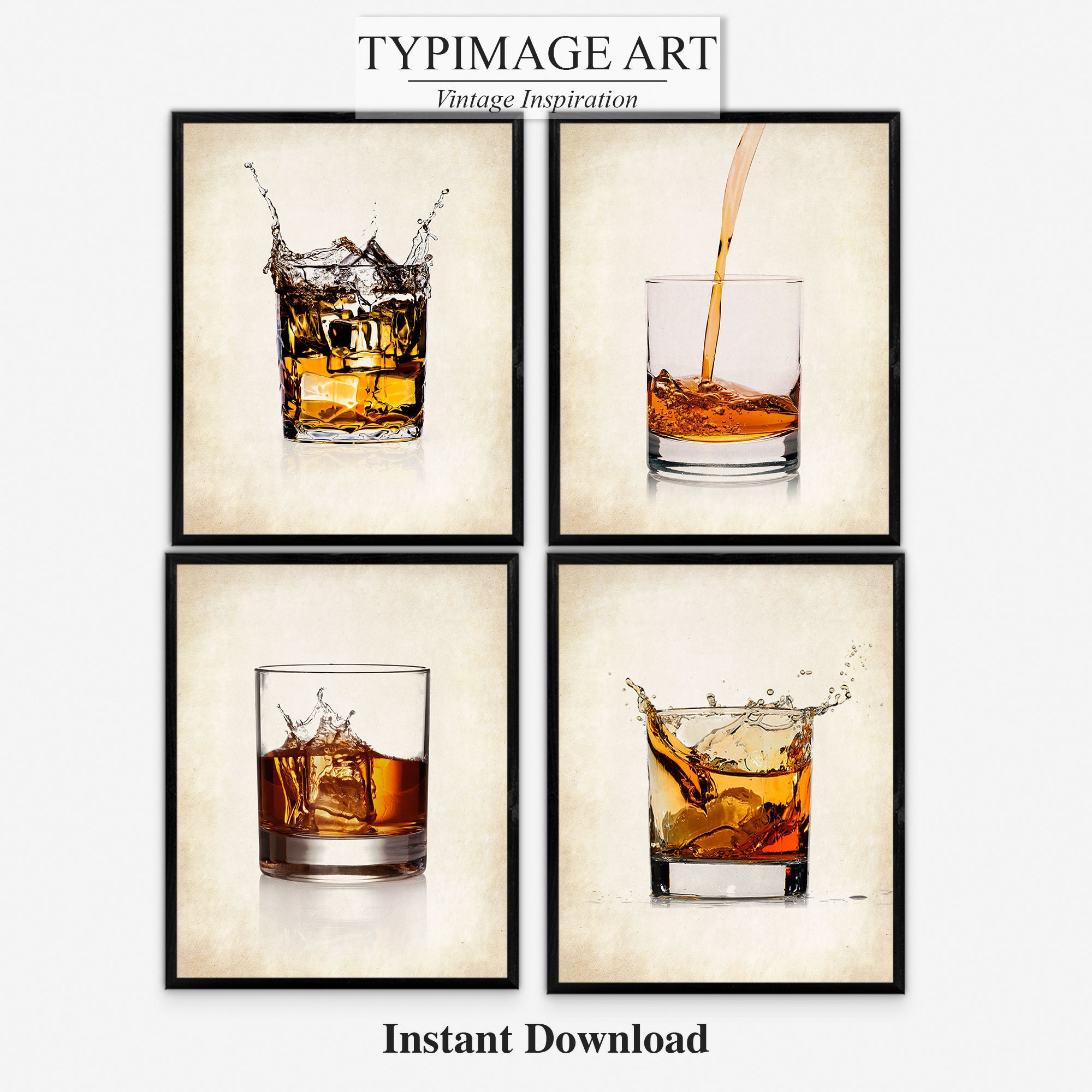 Gallery Wall Art for Home Bar Decor Whiskey Lovers Gift Set Etsy