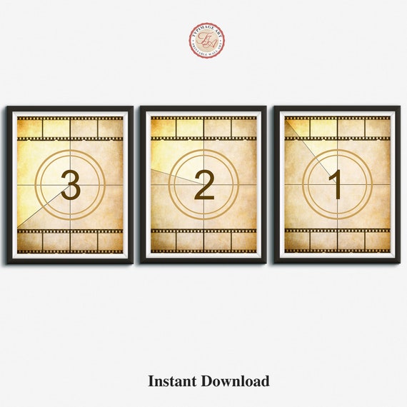 Movie Countdownmovie Wall Art Movie Room Decor Home Etsy