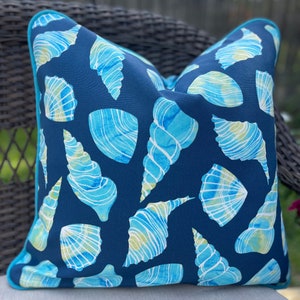 Shell Print Outdoor Pillow Cover