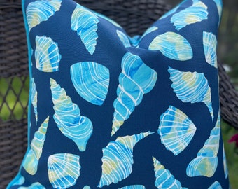 Shell Print Outdoor Pillow Cover