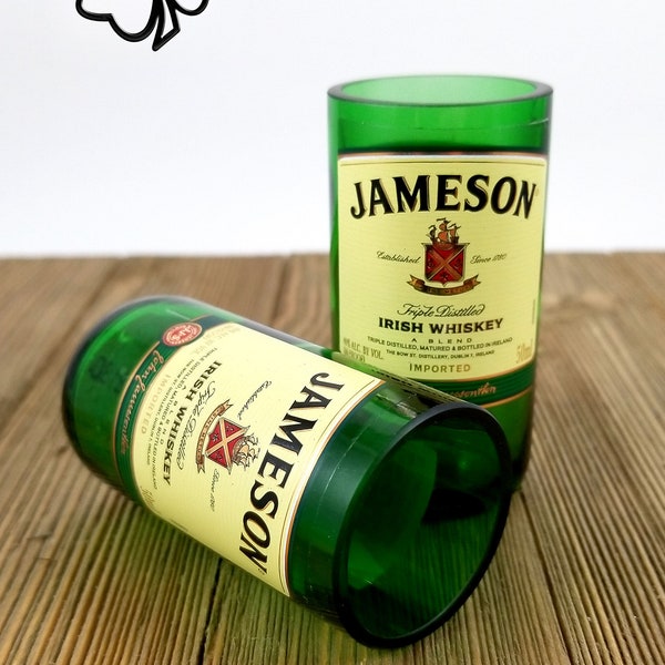 Whiskey Shot Glasses Made From Miniature Jameson Glass Bottles