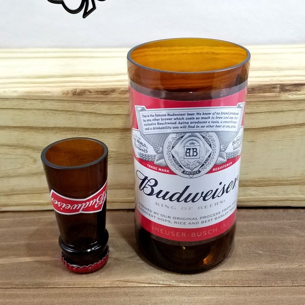 Beer Bottle Tumblers & Drinking Glasses Made From Budweiser Bottles