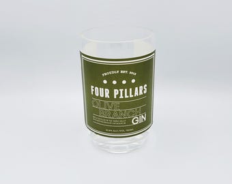 Jarrón hecho con una botella de ginebra Olive de 750 ml (con descuento por pequeñas imperfecciones en la parte inferior de la etiqueta).