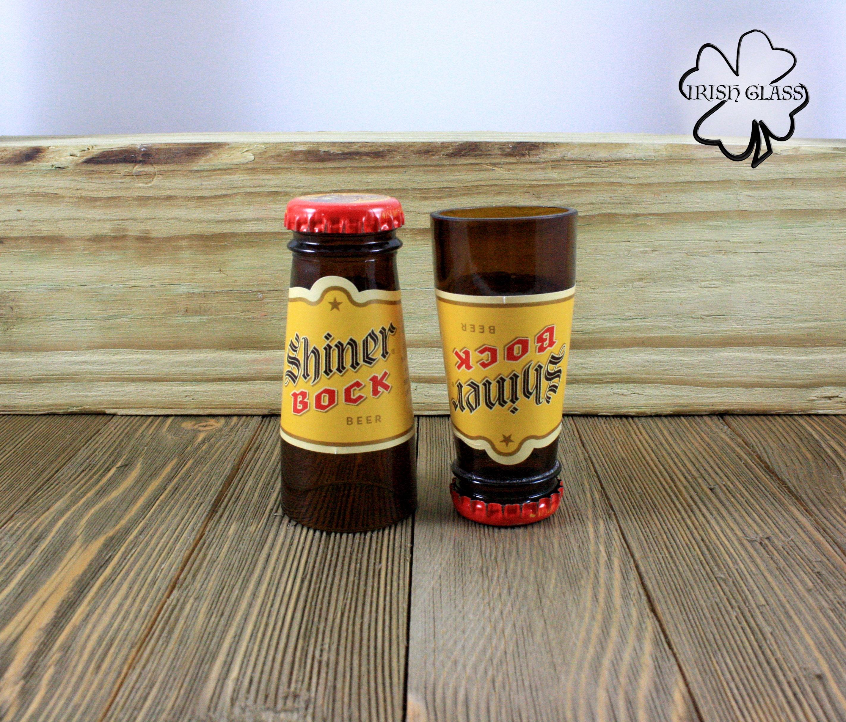 Cups and Shot Glasses Made From Recycled Shiner Bock Beer Etsy