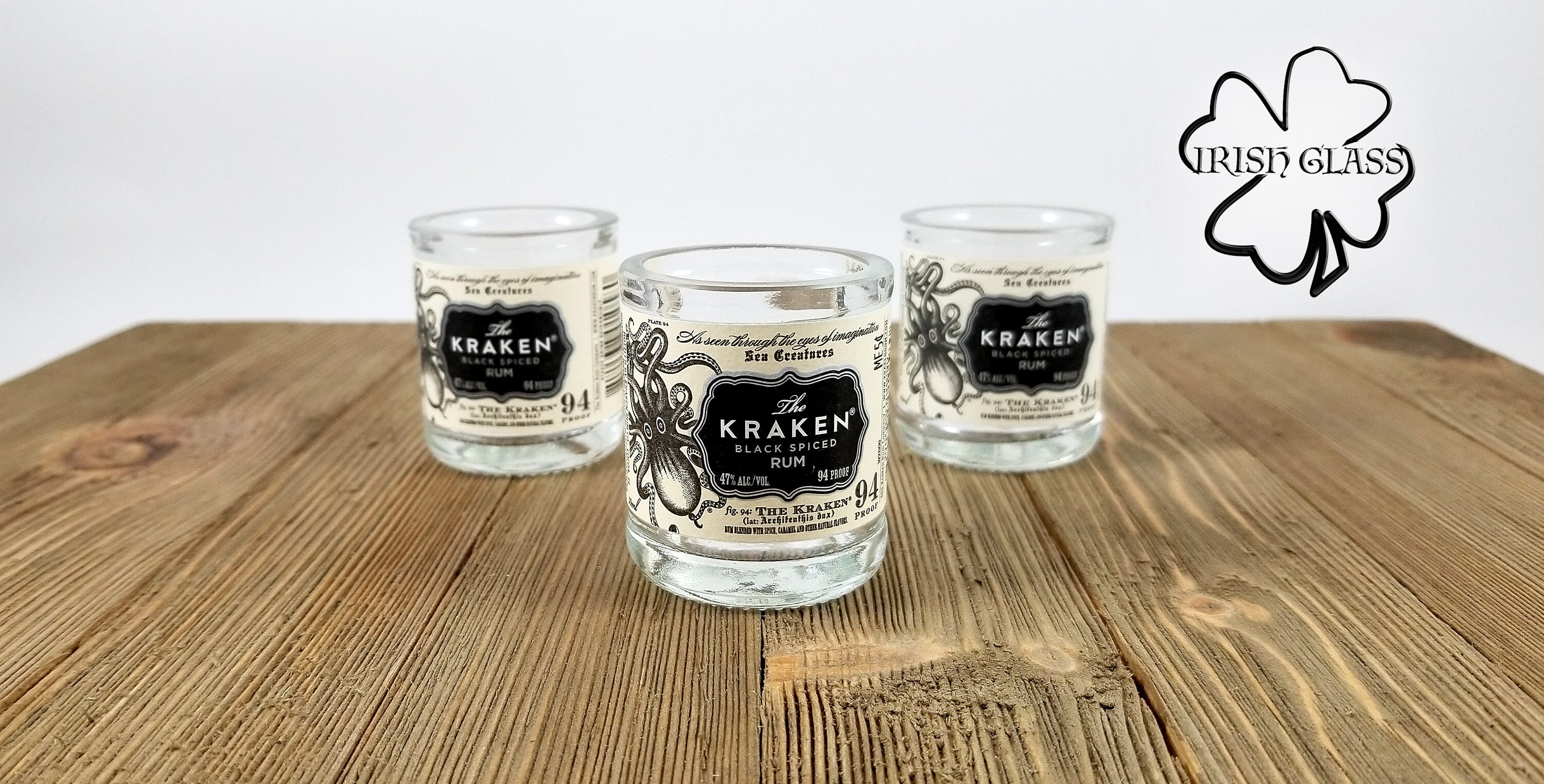 Rum Shot Glass Made From Kraken Miniature Bottles Etsy UK