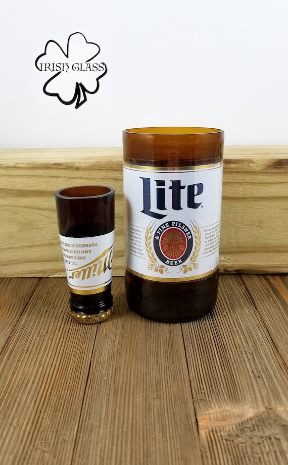 Beer Lover Gift: Handcrafted Repurposed Bottle Into Glasses and Shot Glasses
