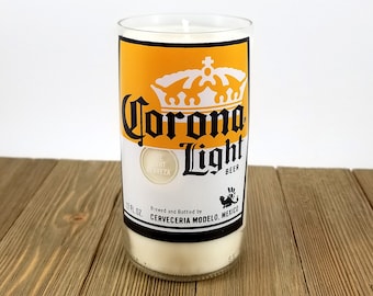 Corona Light Beer Bottle Soy Candles made from Recycled Bottles