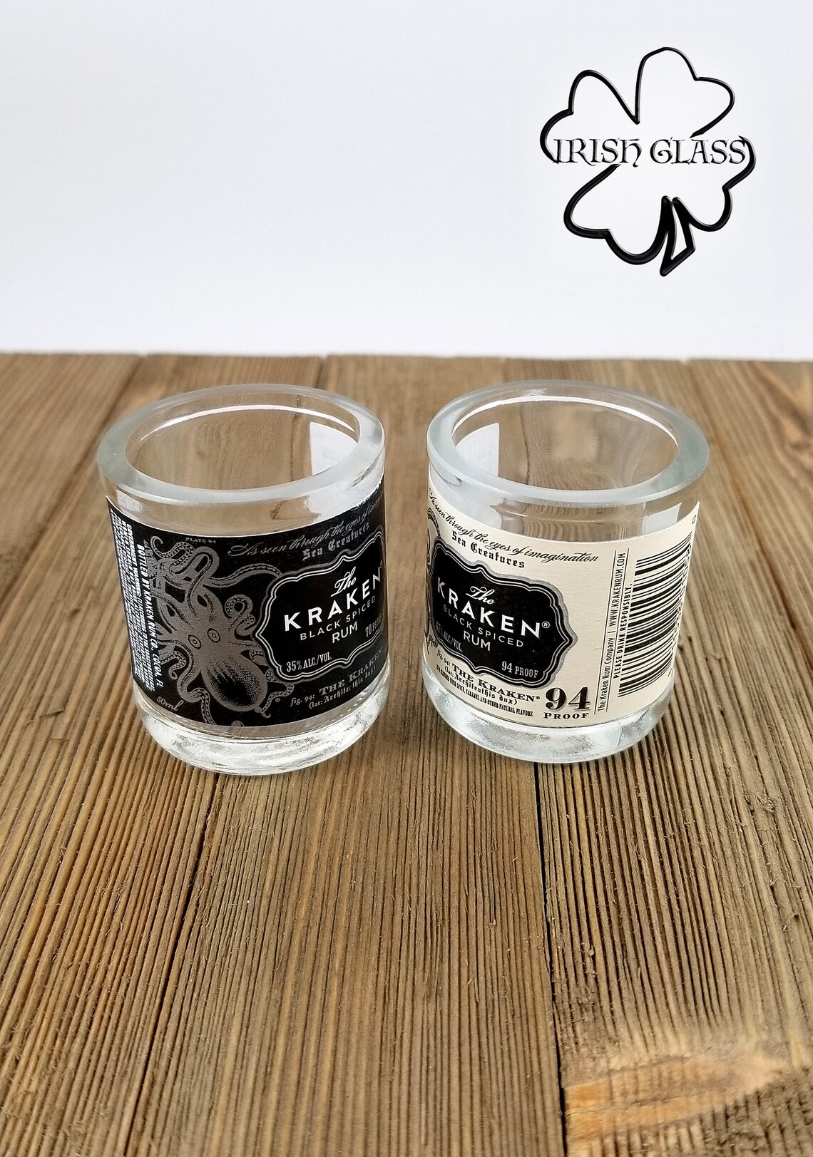 Rum Shot Glass Made From Kraken Miniature Bottles Etsy