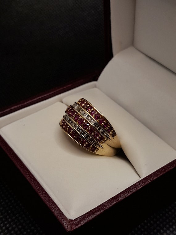 Ruby and Diamond 14k Gold Ring - image 2