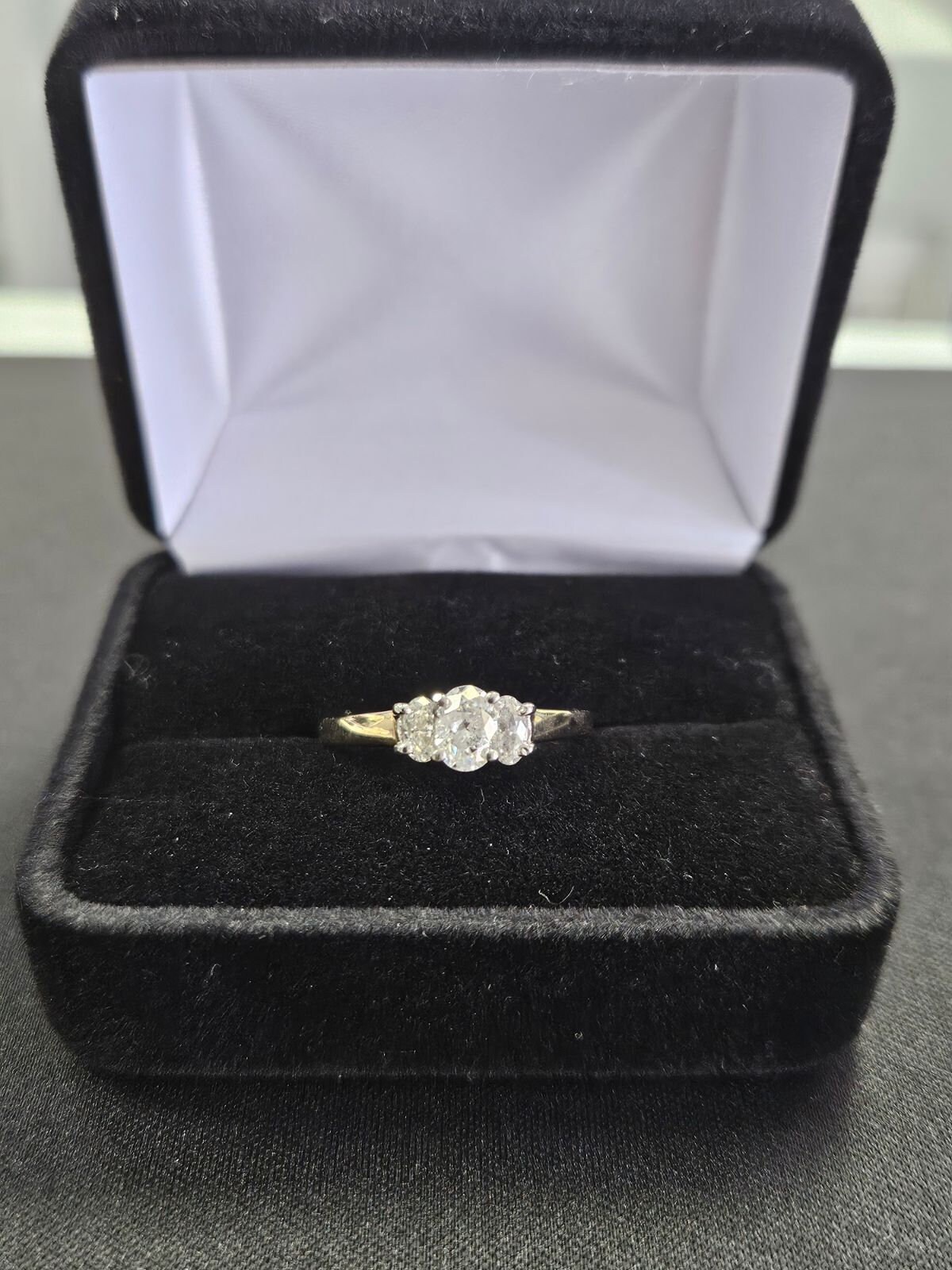 3 Stone Engagement Ring - Etsy