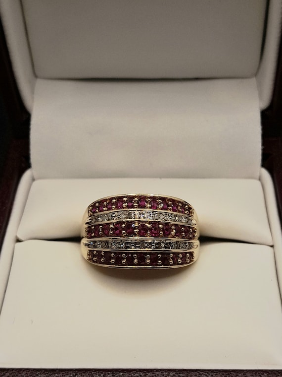 Ruby and Diamond 14k Gold Ring - image 1