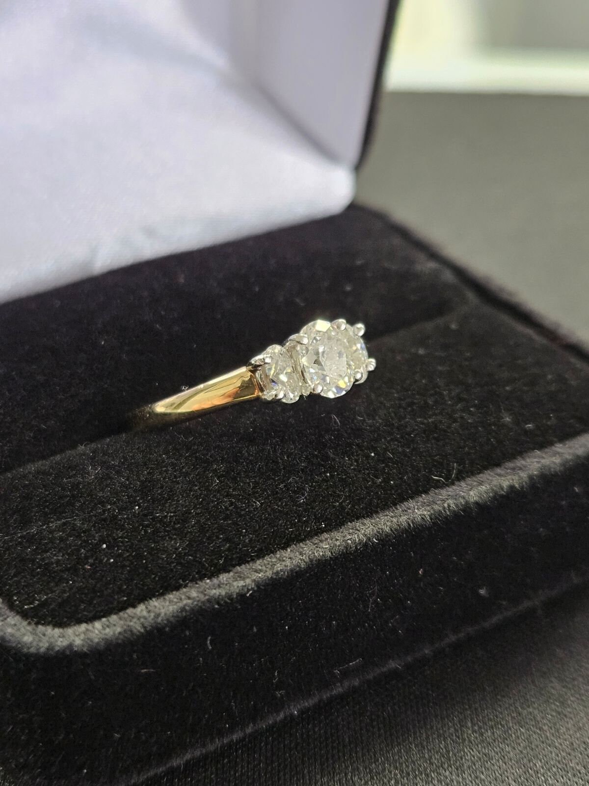 3 Stone Engagement Ring - Etsy