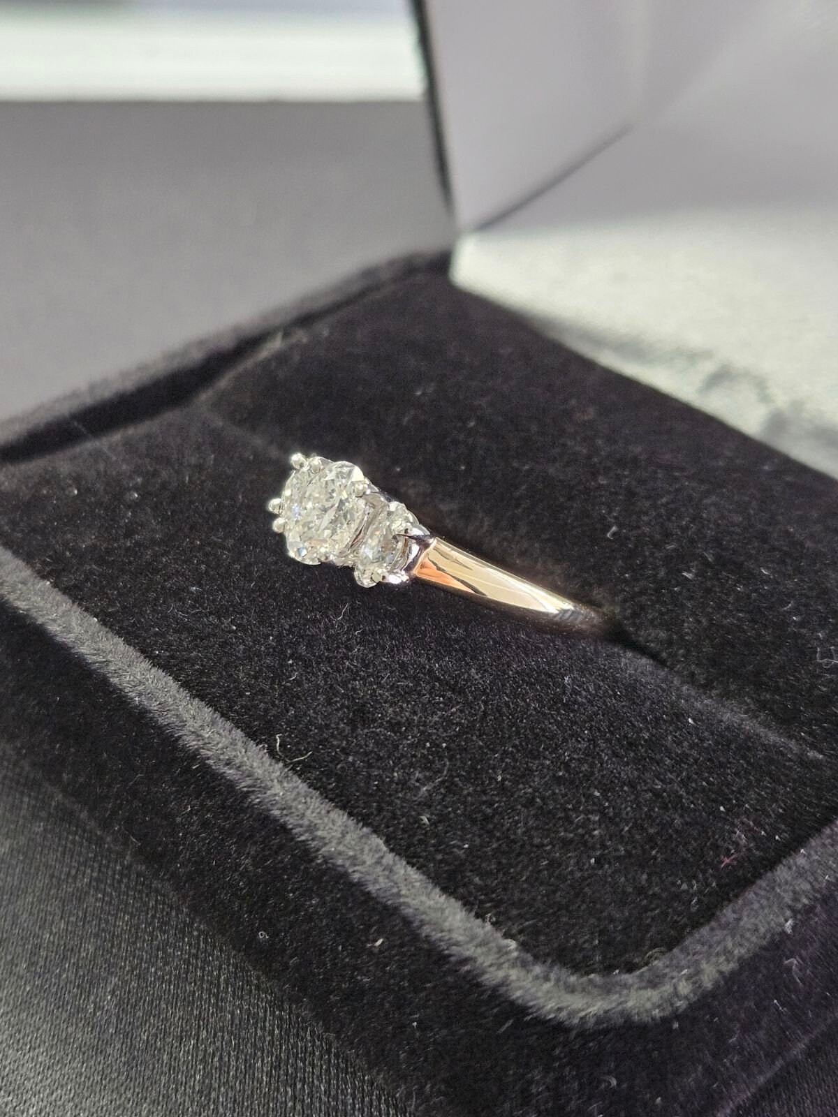 3 Stone Engagement Ring - Etsy