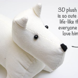 Scottie dog toy sewing pattern, Cute fabric doorstop, Quick & easy gift for animal lovers, Beginner plush pup and coat, Digital PDF download image 2