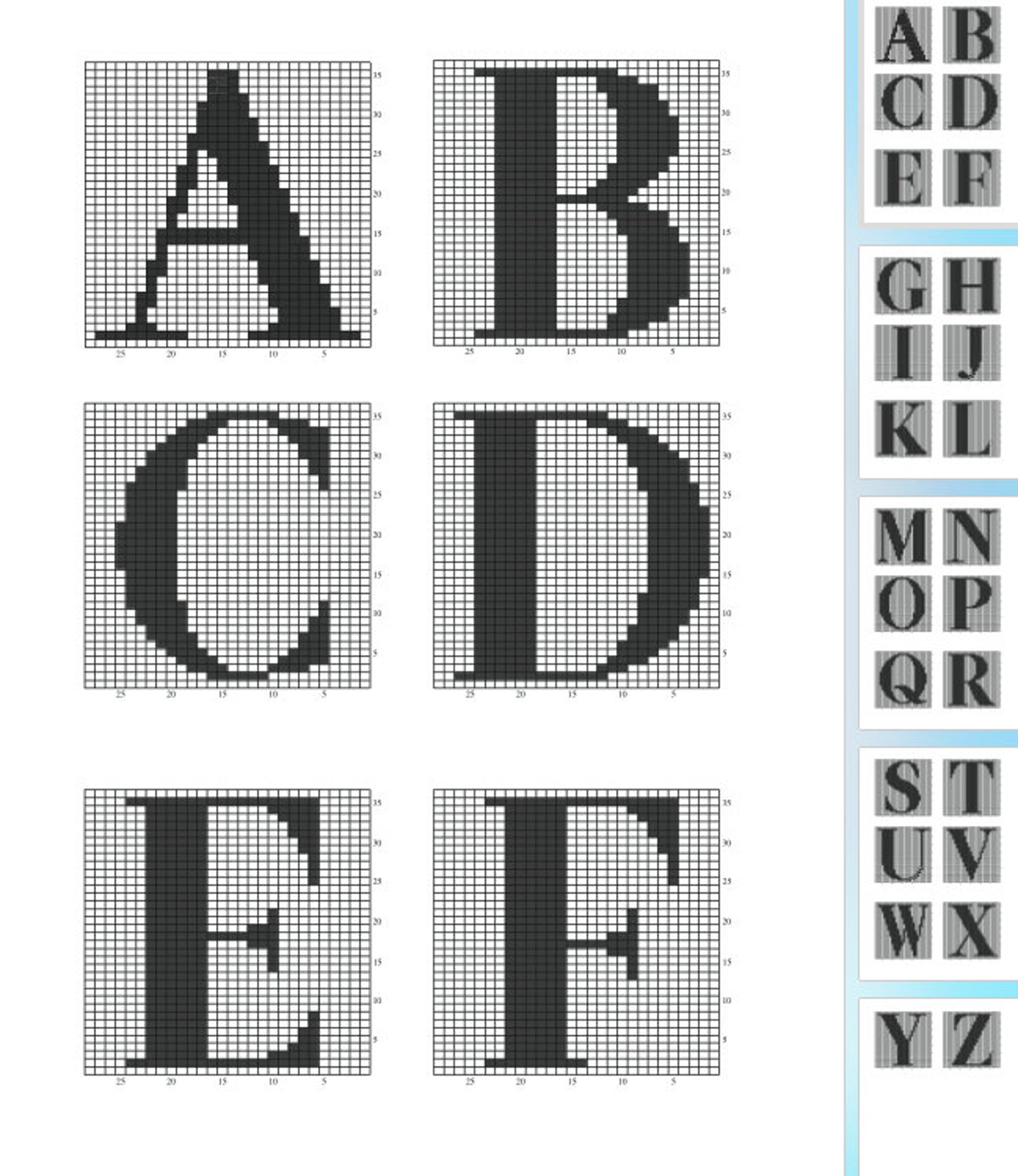 crochet alphabet intarsia or fair isle a to z craft charts