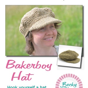 Crochet baker boy hat pattern, Cosy hat with peak, Crochet hat for beginners, Easy retro tweed hat, Quick vintage hat, Digital PDF download image 2