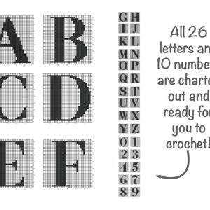 Crochet alphabet pattern pdf, A to Z letter squares, New mum baby shower gift, Beginner intarsia Fair Isle, ABC block charts, UK & US Terms image 4