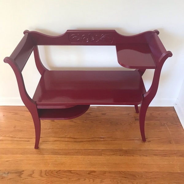 Vintage Wooden telephone bench entryway bench gossip bench-flat rate shipping continental US