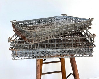 Vintage industrial Metal basket