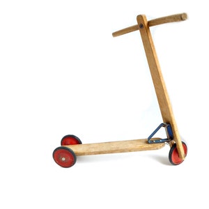 Vintage Wooden Scooter Boys ride on push scooter