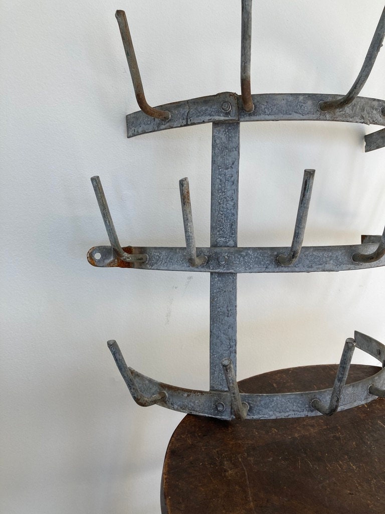 French Vintage Wine Bottle Dryer Wall Rack Wall Kitchen Mug Etsy