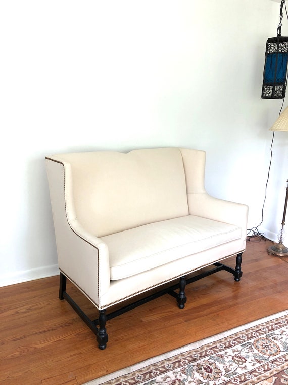 Vintage Colonial Settee Couch Loveseat Sofa Etsy UK