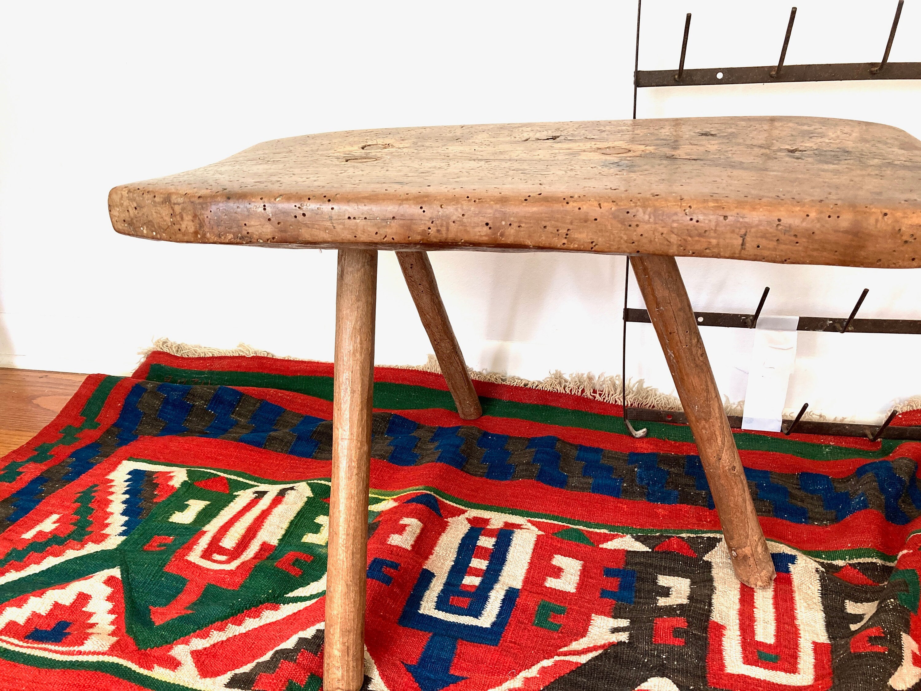 Primitive Wooden Milking Stool Bench Farmhouse French Vintage - Etsy