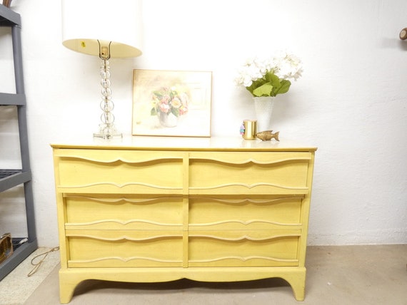 Vintage Wooden Lowboy Dresser Yellow Lane French Country - Etsy