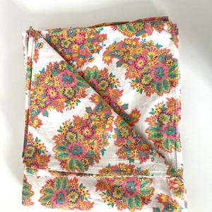Vintage indian print sheet multicolored floral boho chic