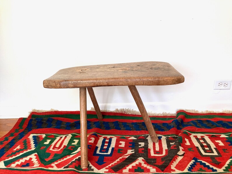 Primitive Wooden Milking Stool Bench Farmhouse French Vintage | Etsy