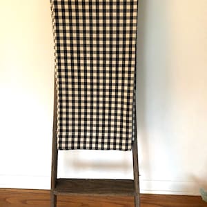 French vintage curtains buffalo check black and ivory gingham