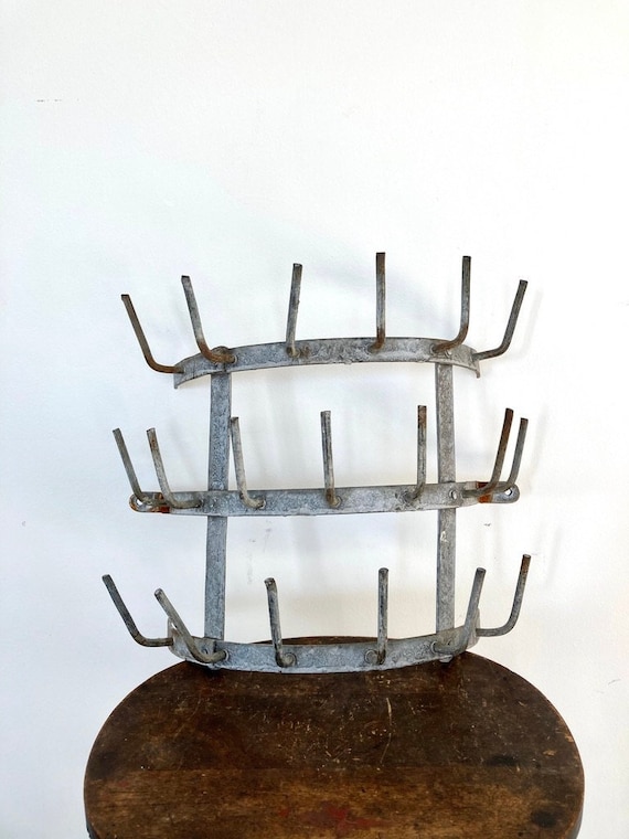 French Vintage Wine Bottle Dryer Wall Rack Wall Kitchen Mug Storage Kitchen Decor Etsy