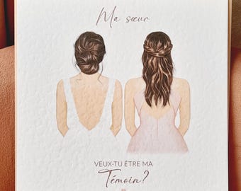Personalized wedding witness or bridesmaid proposal card