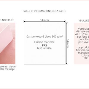 Dimensions de la carte : 14,6 cm x 14,6 cm
La carte est plate et non pliée
Carte texturée martelée