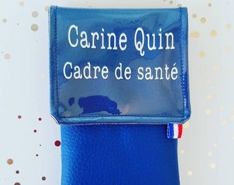 Personalized nurse pouch for blouse or shirts. Caregiver pouch. Magnetic pouch. Pencil pouch.