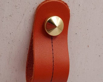 Leather handle. Handle for drawers. Door handle